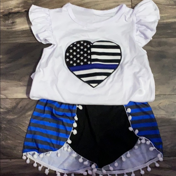 Thin blue line toddler shirt set - Picture 1 of 1